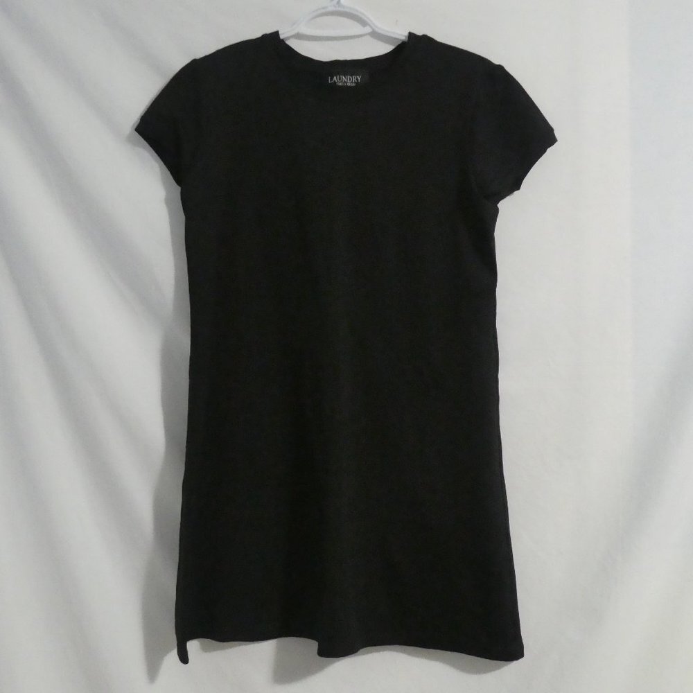 LAUNDRY  By SHELLI SEGAL | Black Short Sleeve Crew Neck T-Shirt Dress | BNWOT